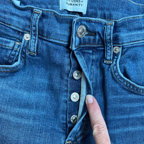 Citizens of Humanity Jeans Isola Cropped Boot Button Fly Raw Hem Size 25 - Picture 6 of 12